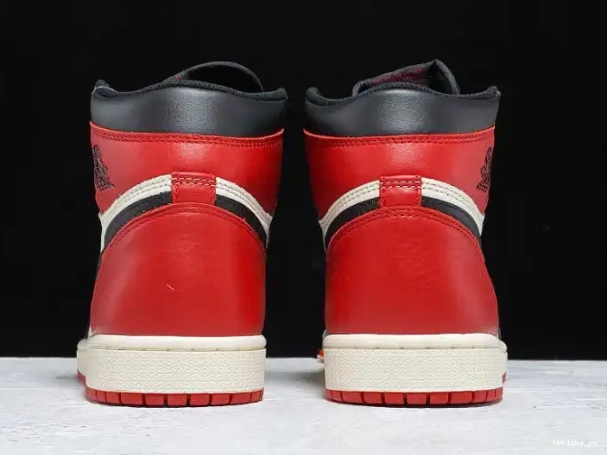 Cheap TB Jordan 1 High 555088-610 Toe Air Retro OG Bred 0423